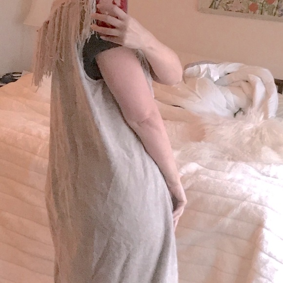 Cashmere Boho Fringe Vest Sweater Duster - Picture 7 of 11